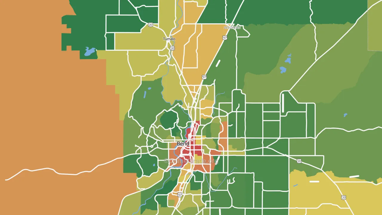 Deschutes County, OR Map of Assault Rates