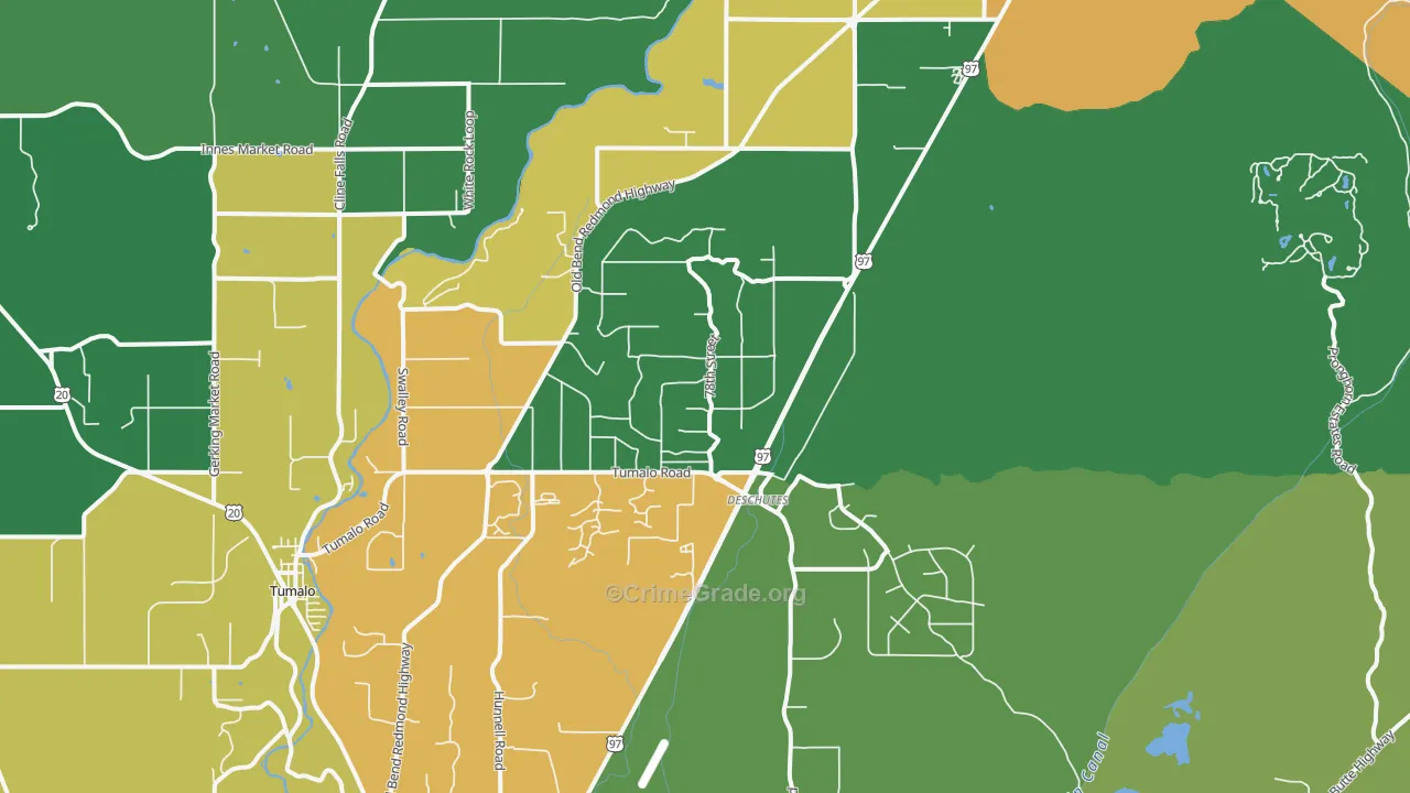 Deschutes Junction, OR Map of Assault Rates