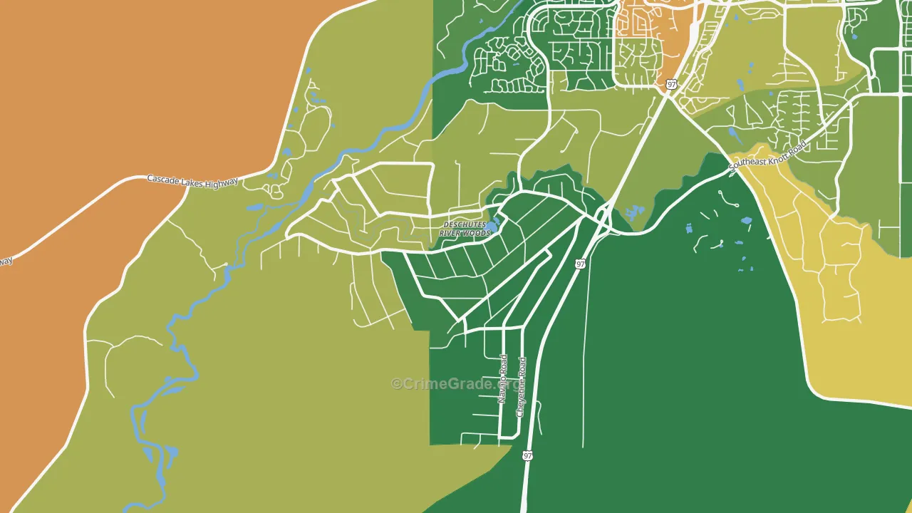 Deschutes River Woods, Bend, OR Map of Assault Rates
