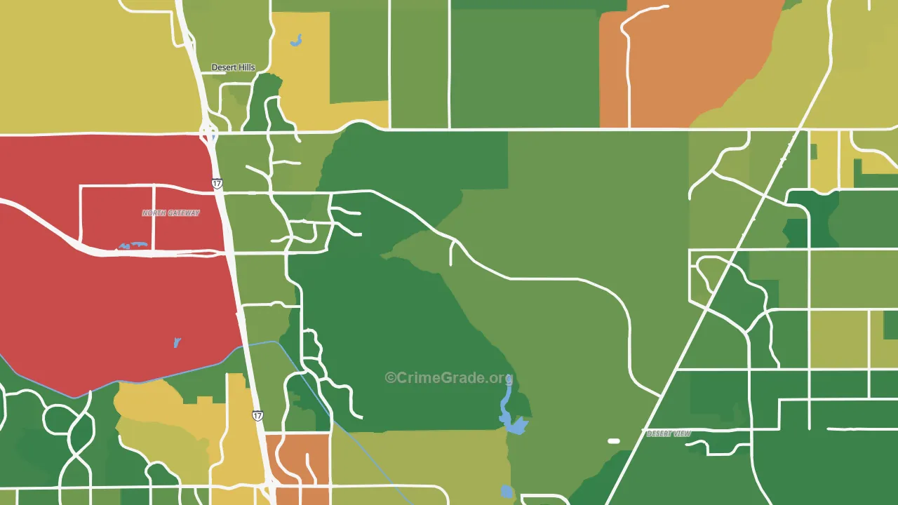 Desert Hills, Cave Creek, AZ Map of Assault Rates