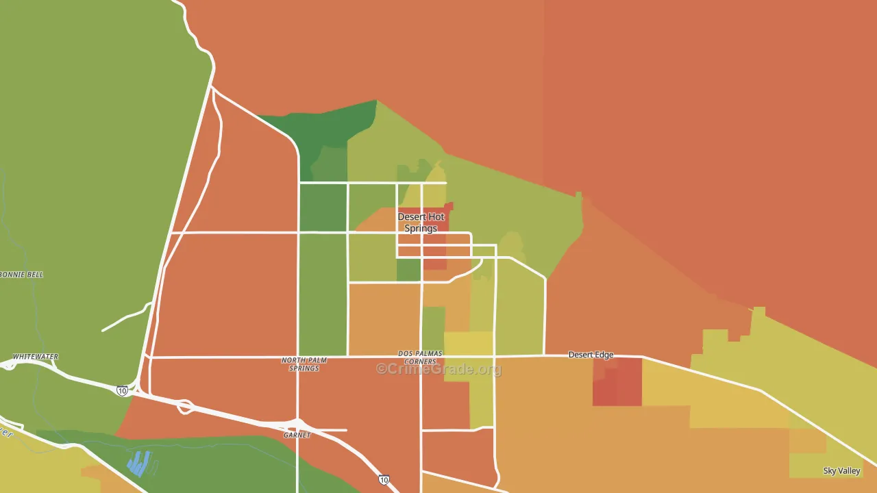 Desert Hot Springs, CA Map of Assault Rates