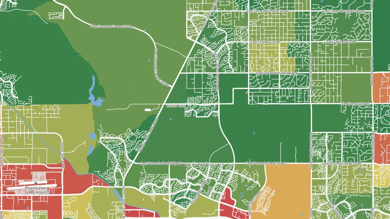 Desert View, Phoenix, AZ Map of Assault Rates