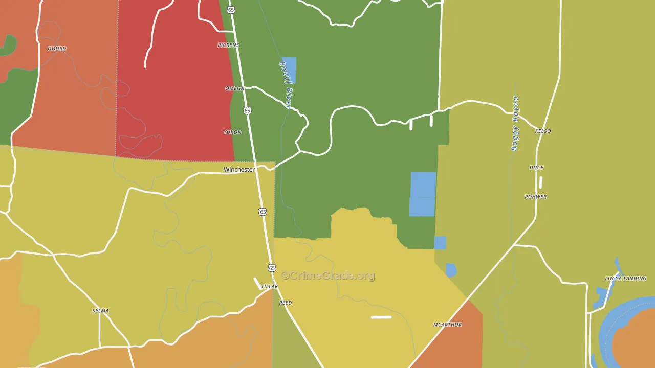 Desha County, AR Map of Assault Rates