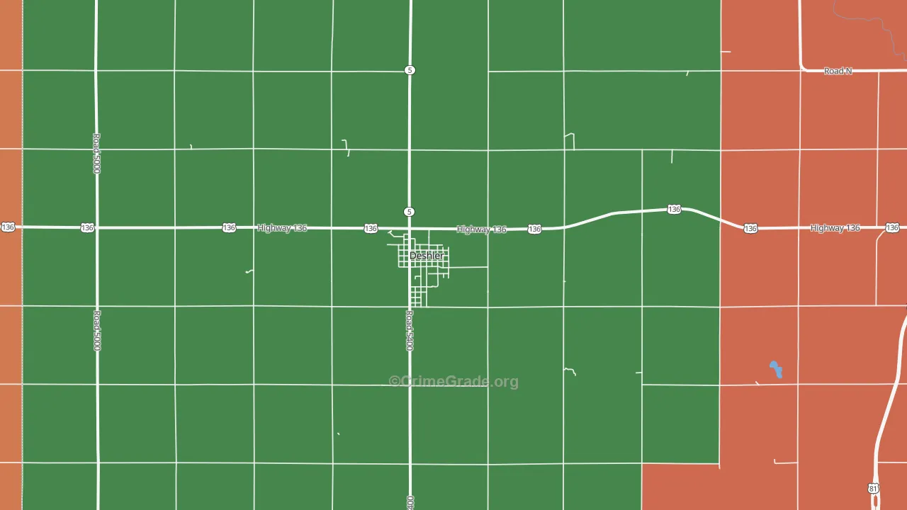 Deshler, NE Map of Assault Rates