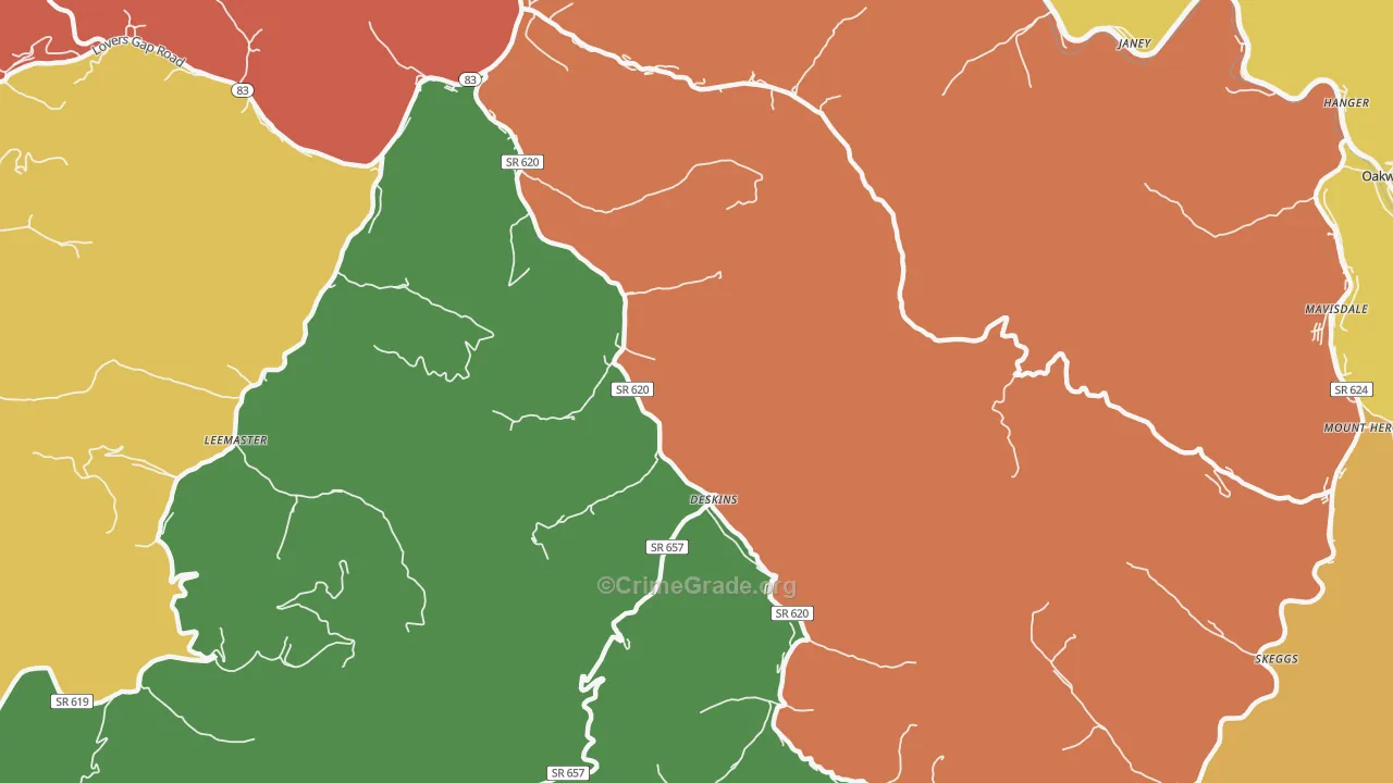 Deskins, VA Map of Assault Rates