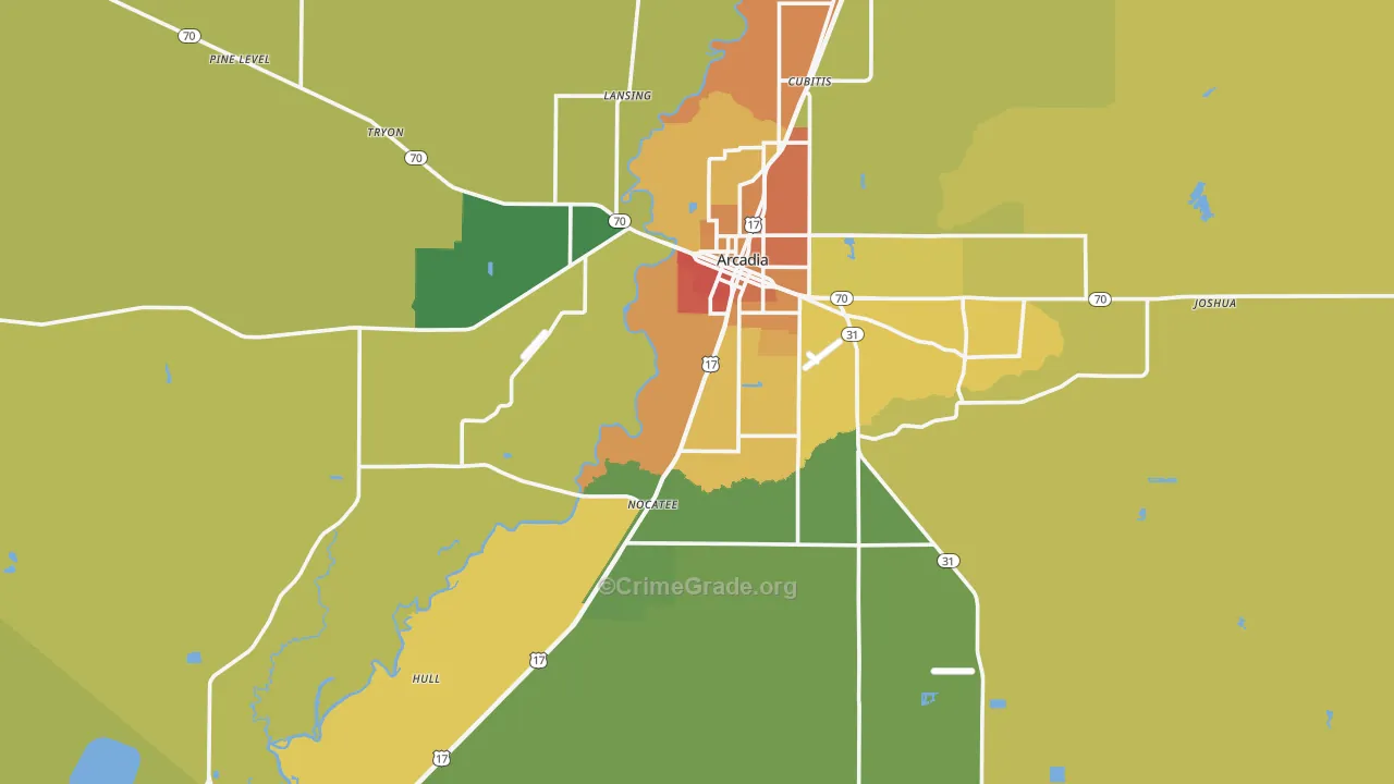 DeSoto County, FL Map of Assault Rates
