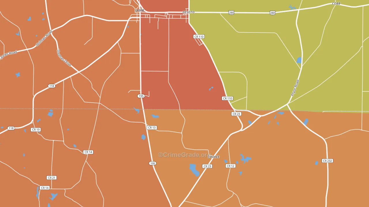 DeSoto, GA Map of Assault Rates
