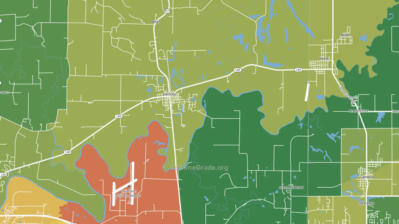 DeSoto, IL Map of Assault Rates