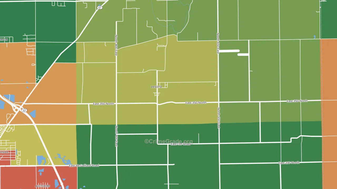 DeSoto, IN Map of Assault Rates