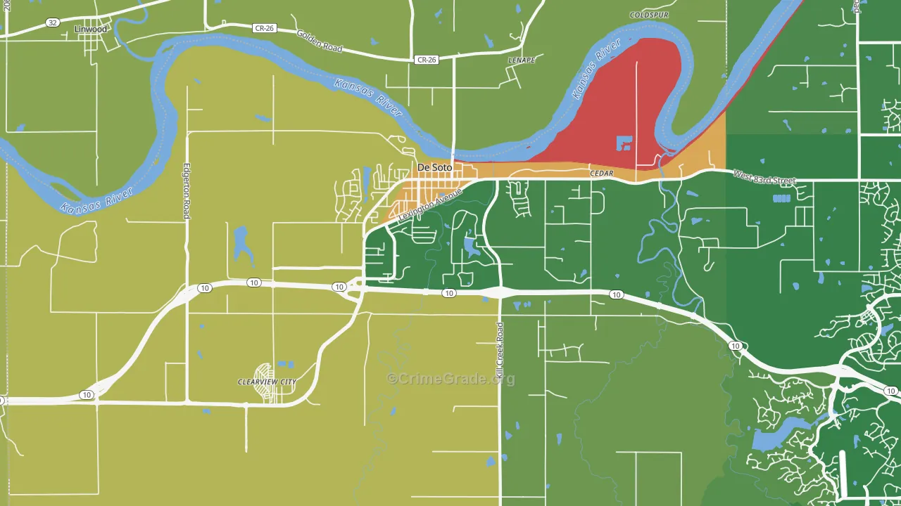 DeSoto, KS Map of Assault Rates