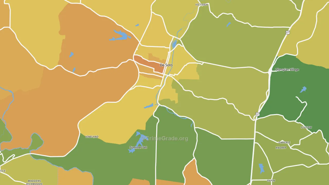 DeSoto, MO Map of Assault Rates