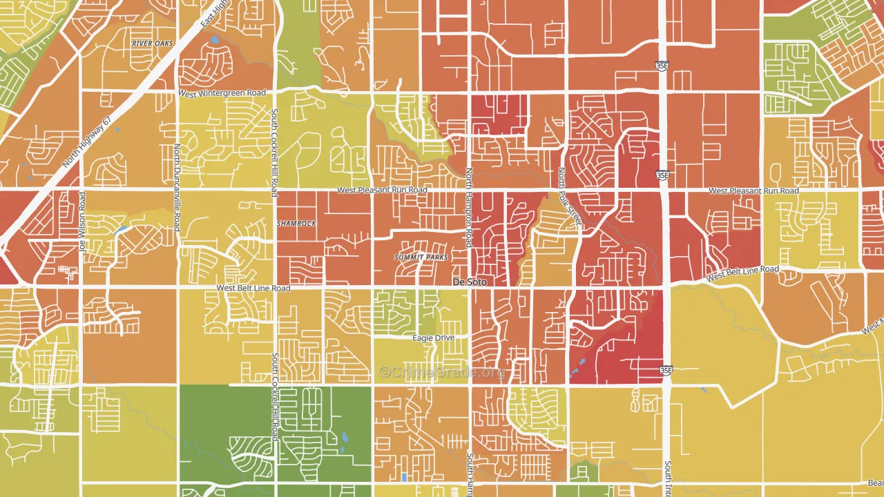 DeSoto, TX Map of Assault Rates
