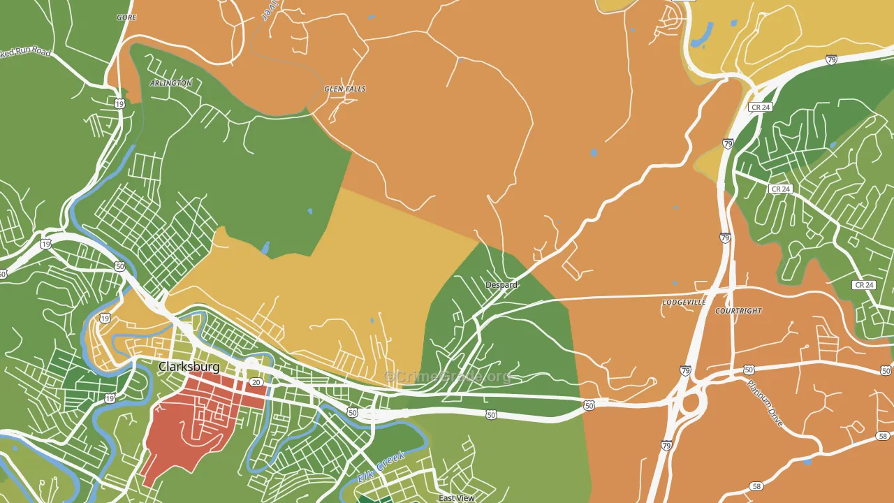 Despard, WV Map of Assault Rates