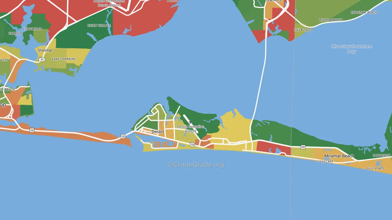 Destin, FL Map of Assault Rates