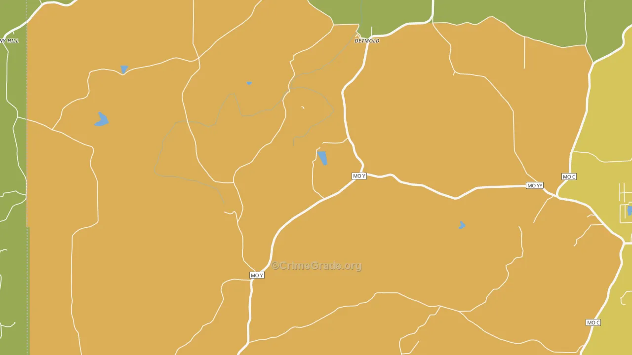 Detmold, MO Map of Assault Rates