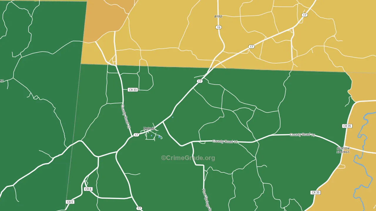 Detroit, AL Map of Assault Rates