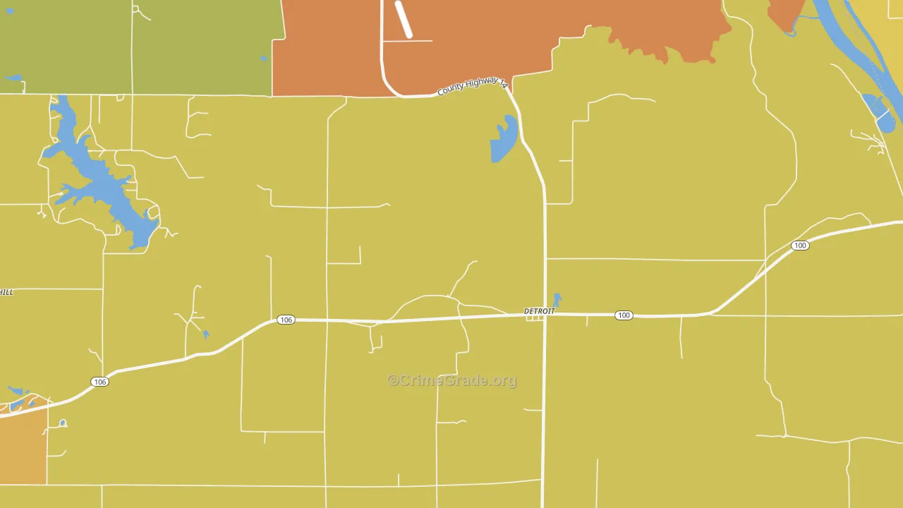 Detroit, IL Map of Assault Rates