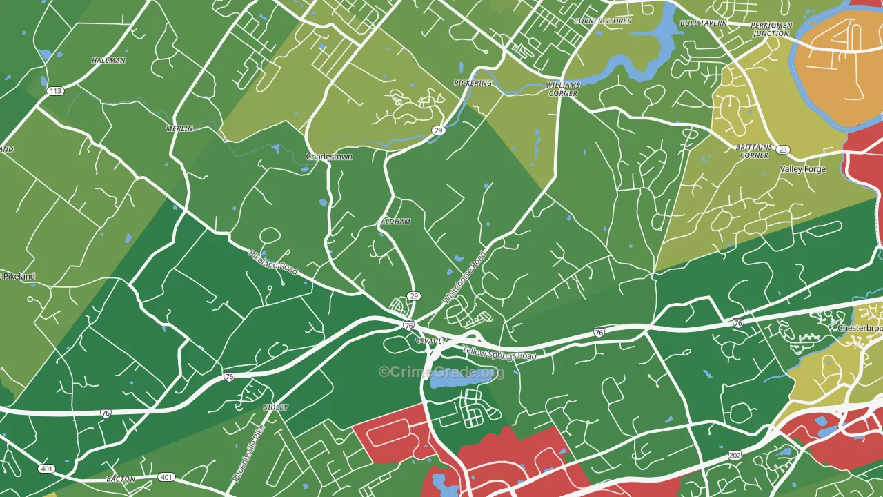 Devault, PA Map of Assault Rates