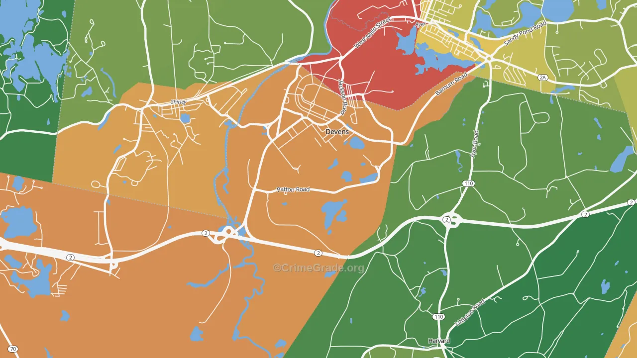 Devens, MA Map of Assault Rates
