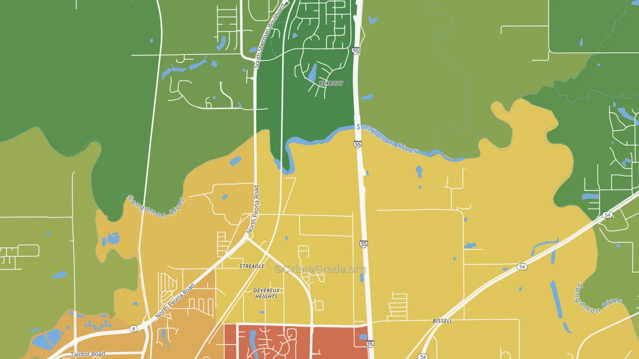 Devereux Heights, IL Map of Assault Rates