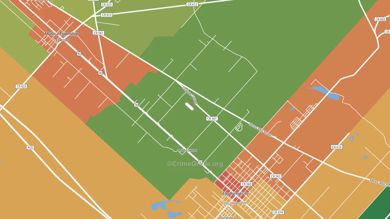 Devonshire, NJ Map of Assault Rates