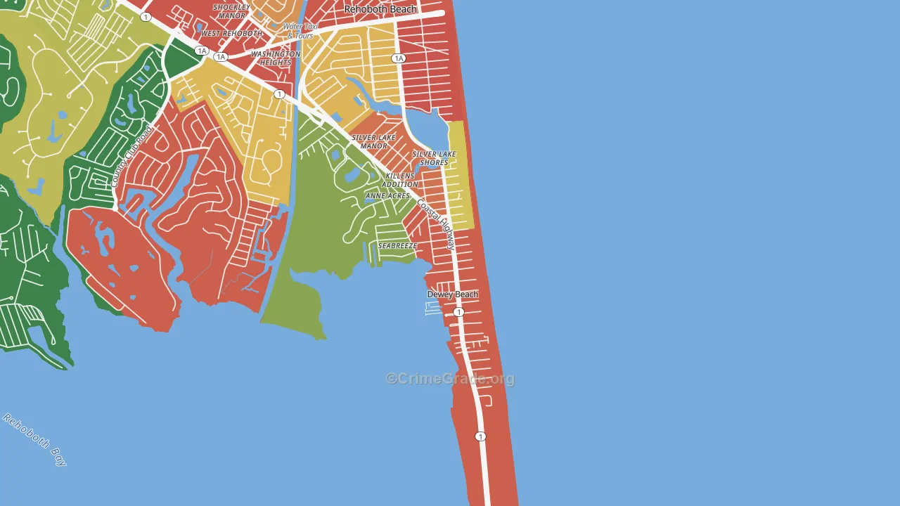 Dewey Beach, DE Map of Assault Rates
