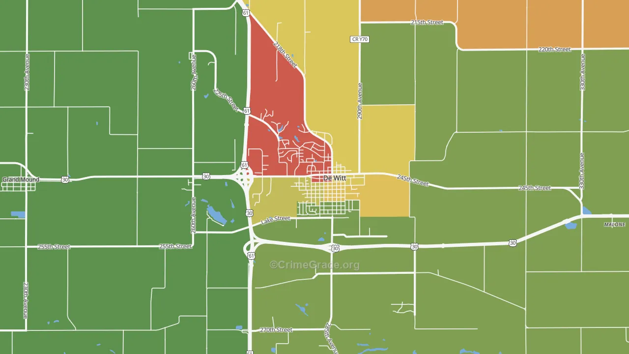 DeWitt, IA Map of Assault Rates