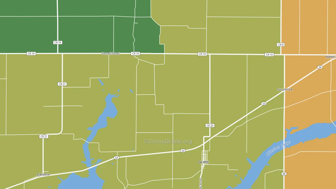 Dewitt, IL Map of Assault Rates