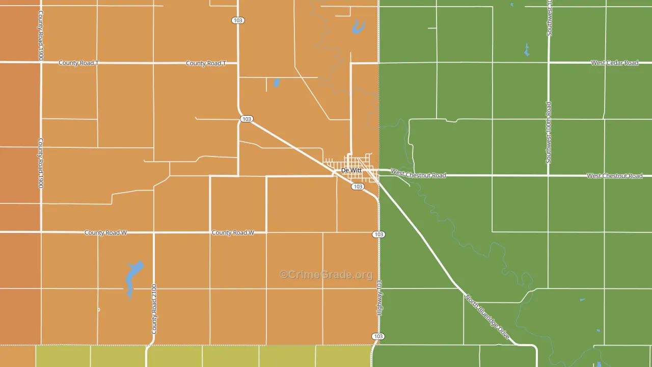 DeWitt, NE Map of Assault Rates