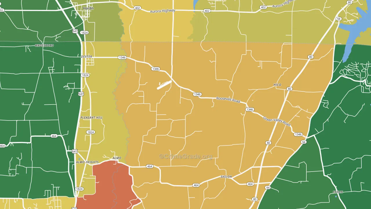 Dexter, KY Map of Assault Rates