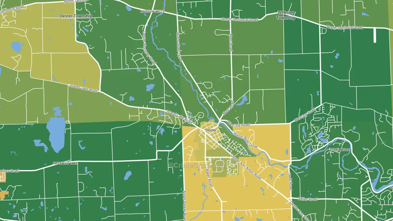 Dexter, MI Map of Assault Rates