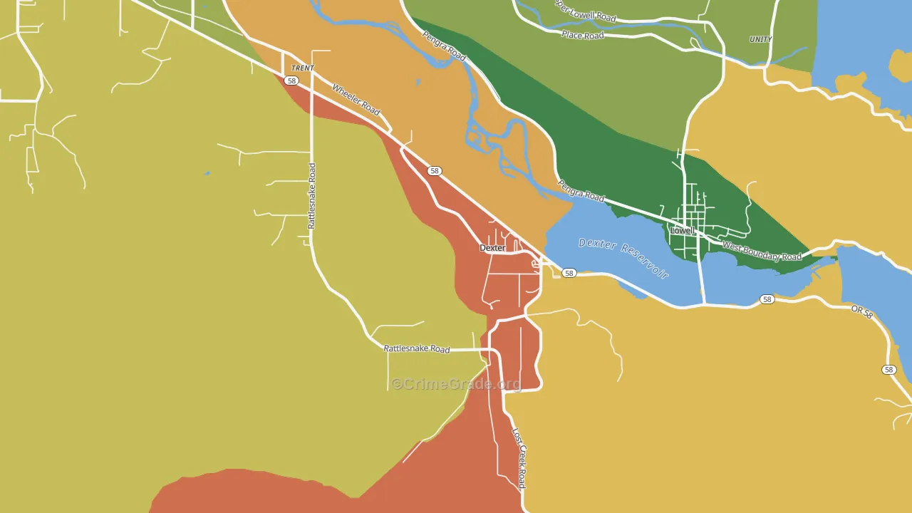 Dexter, OR Map of Assault Rates