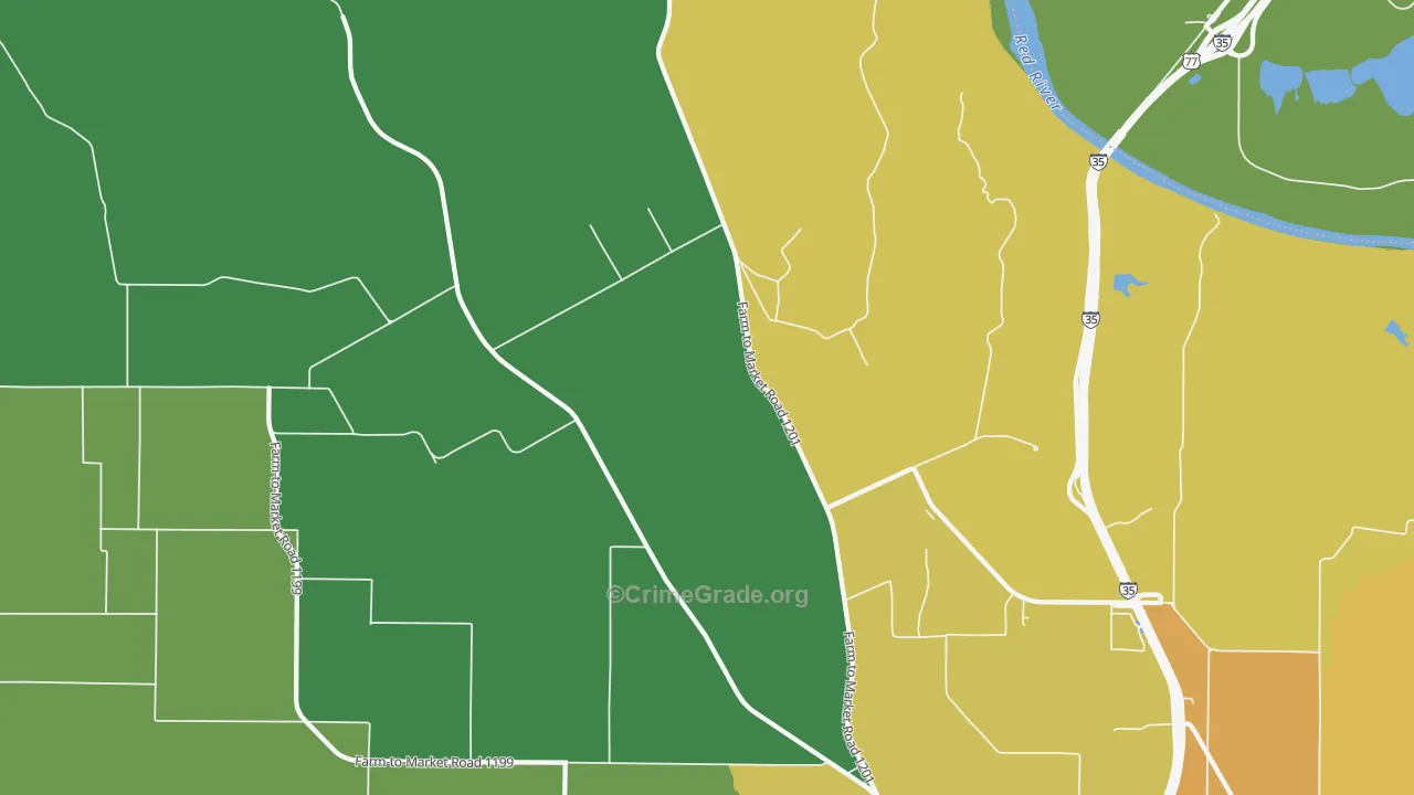 Dexter, TX Map of Assault Rates