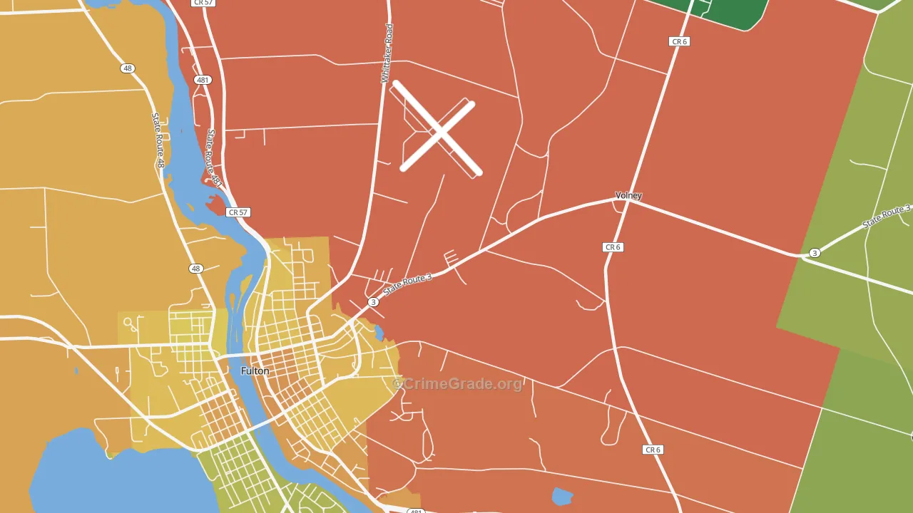 Dexterville, NY Map of Assault Rates