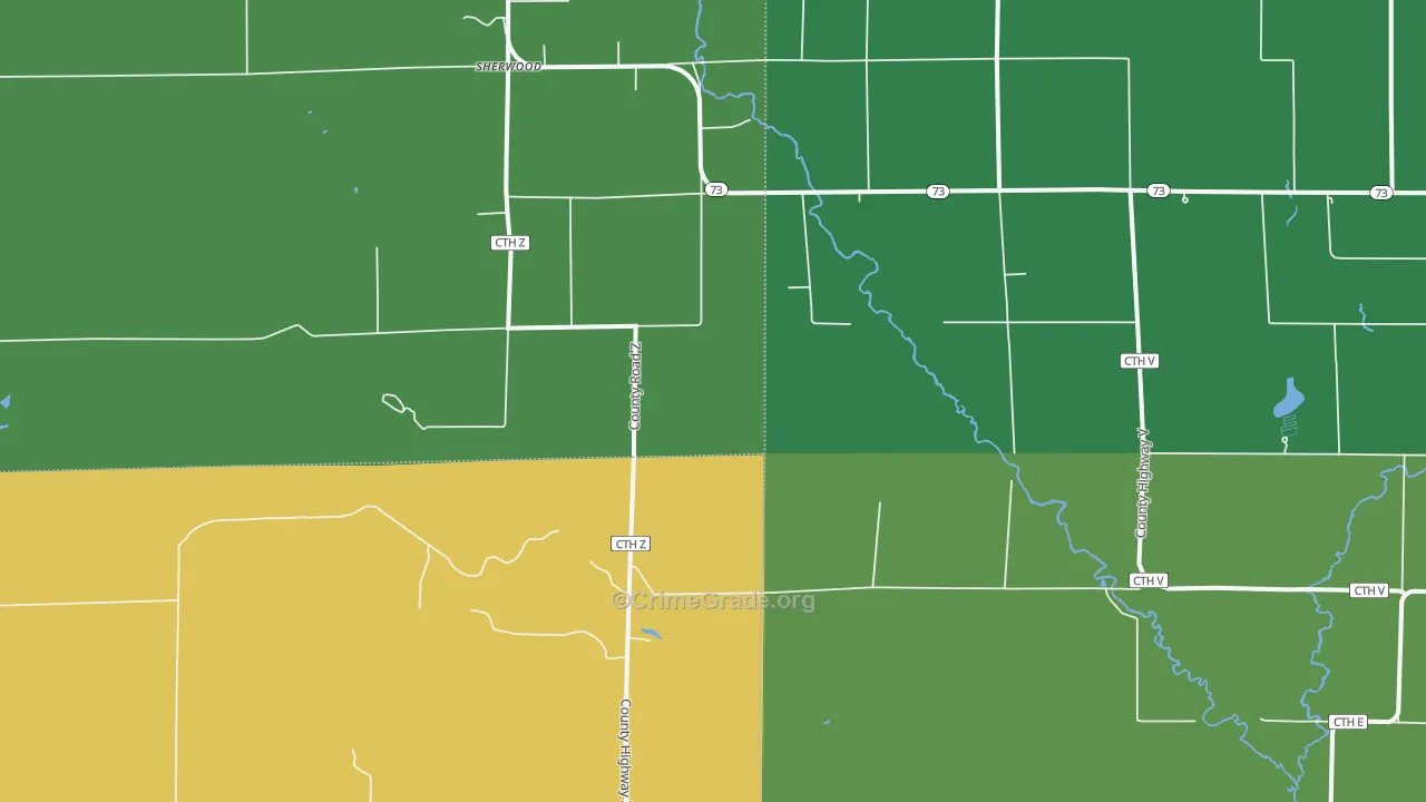 Dexterville, WI Map of Assault Rates