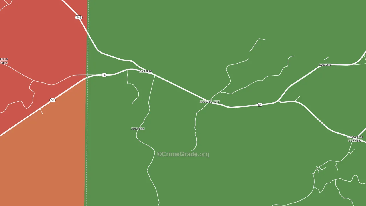 DeYoung, PA Map of Assault Rates