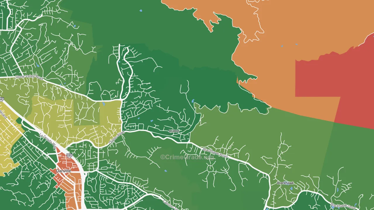 Diablo, CA Map of Assault Rates