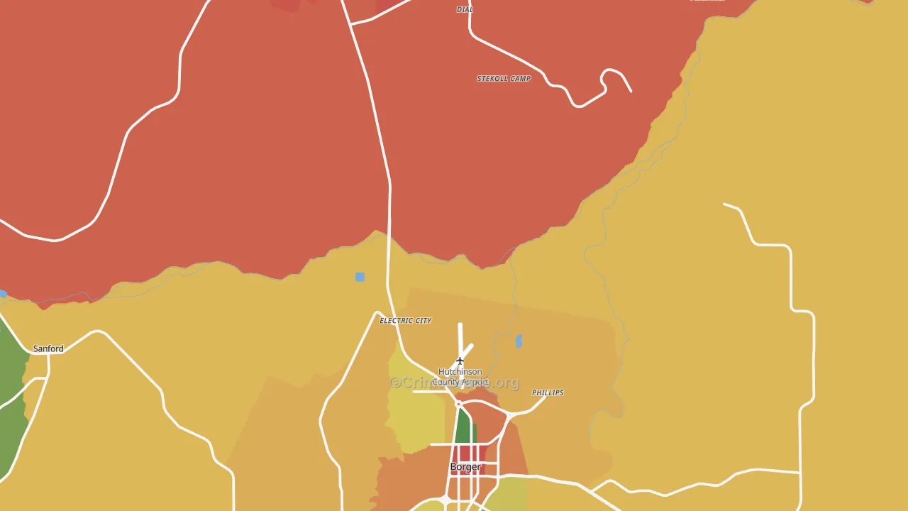 Dial, TX Map of Assault Rates