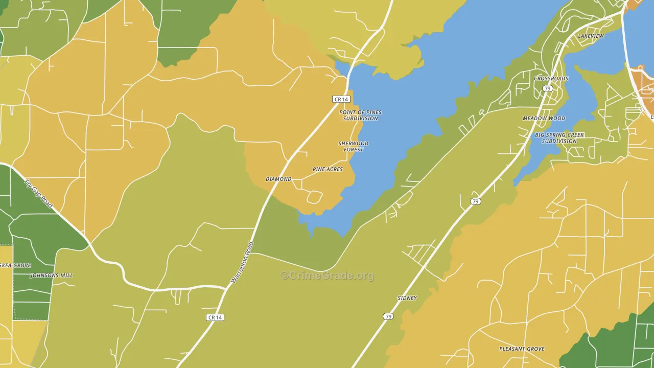Diamond, AL Map of Assault Rates
