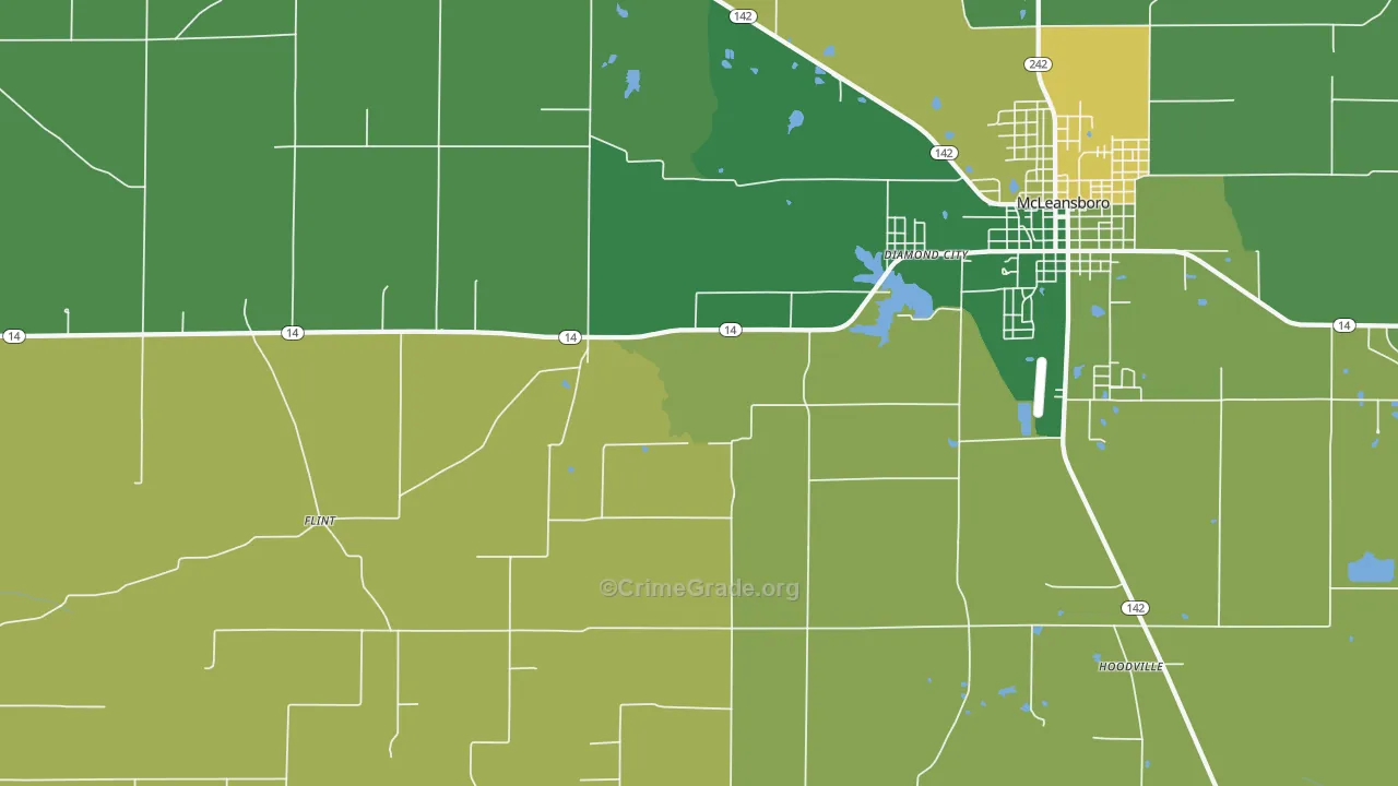 Diamond City, IL Map of Assault Rates