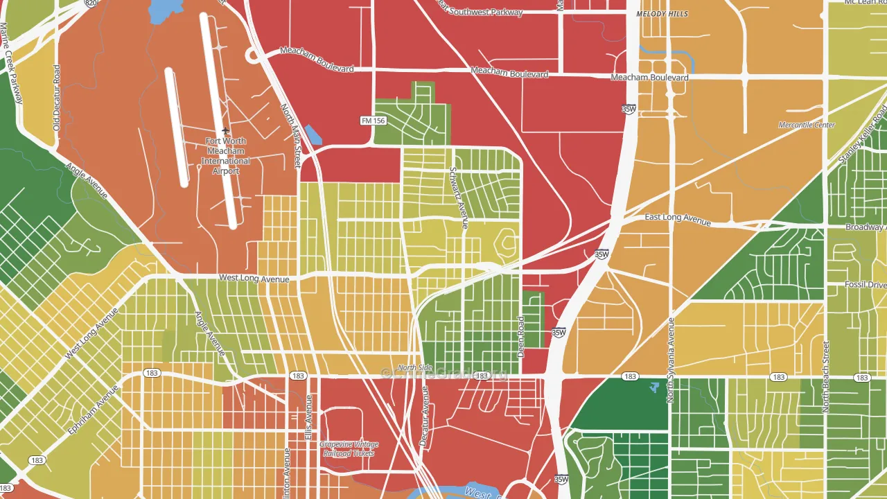 Diamond Hill-Jarvis, Fort Worth, TX Map of Assault Rates