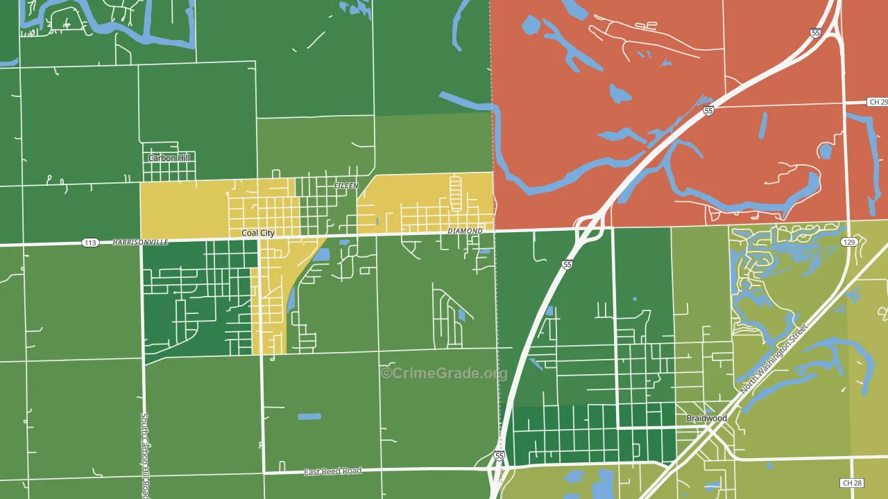 Diamond, IL Map of Assault Rates
