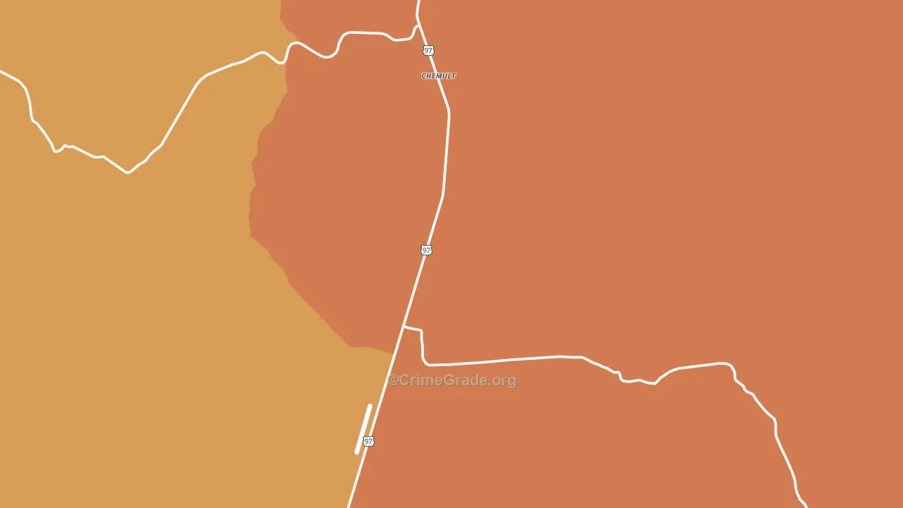 Diamond Lake, OR Map of Assault Rates