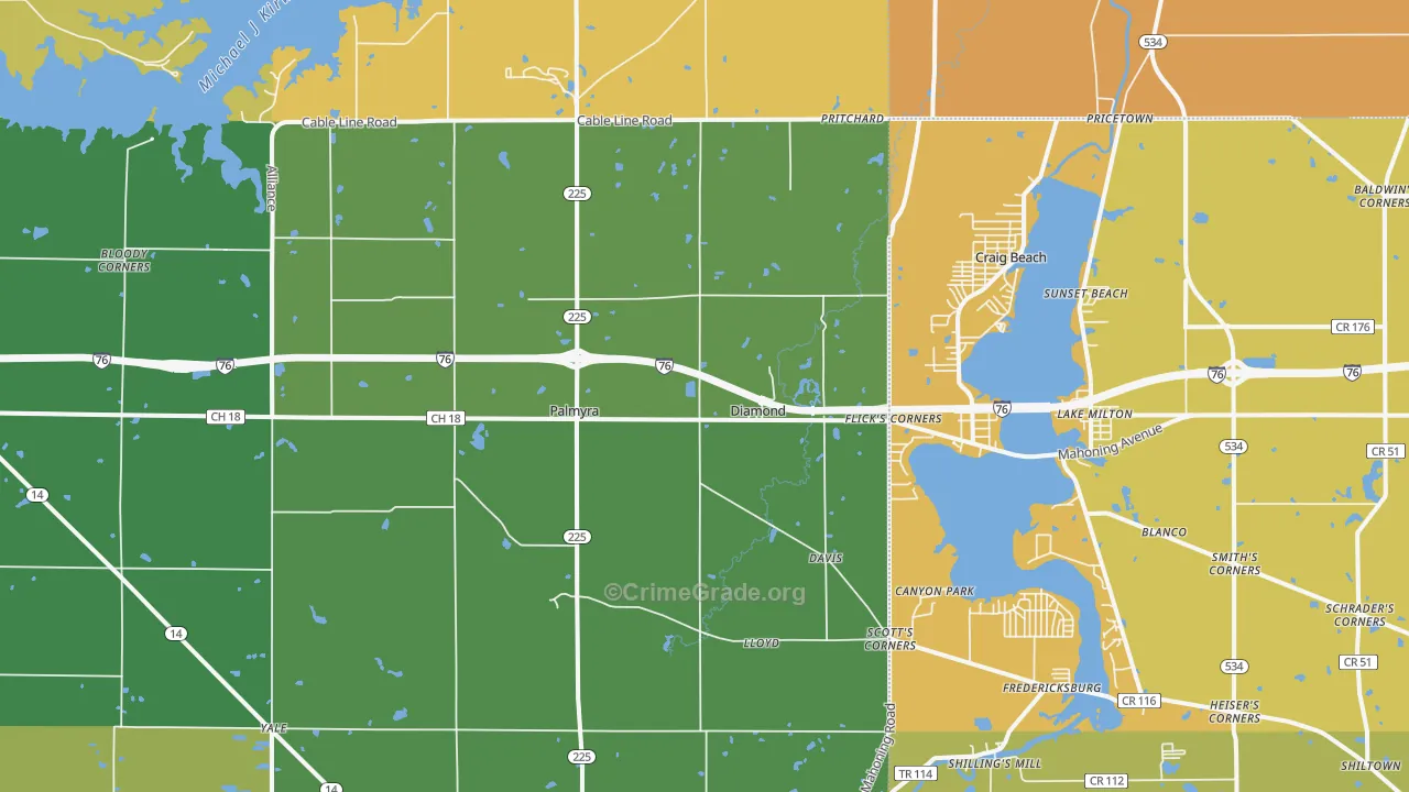 Diamond, OH Map of Assault Rates