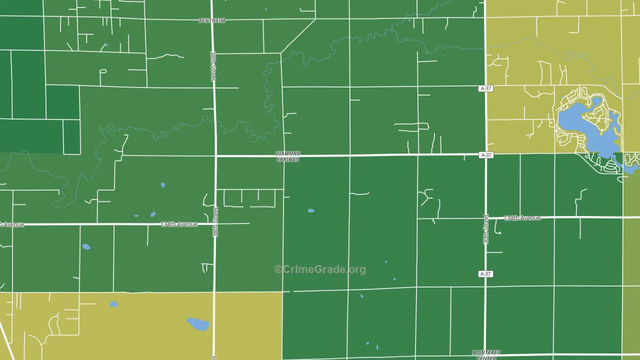 Diamond Springs, MI Map of Assault Rates