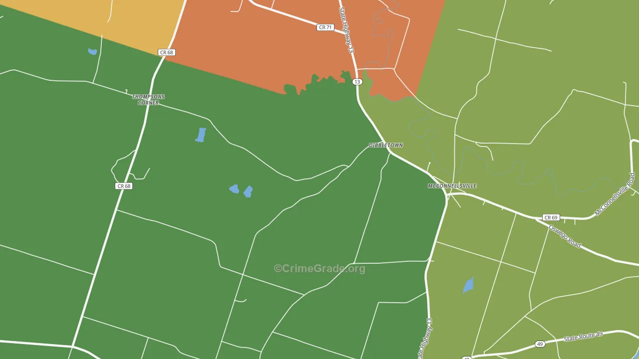 Dibbletown, NY Map of Assault Rates