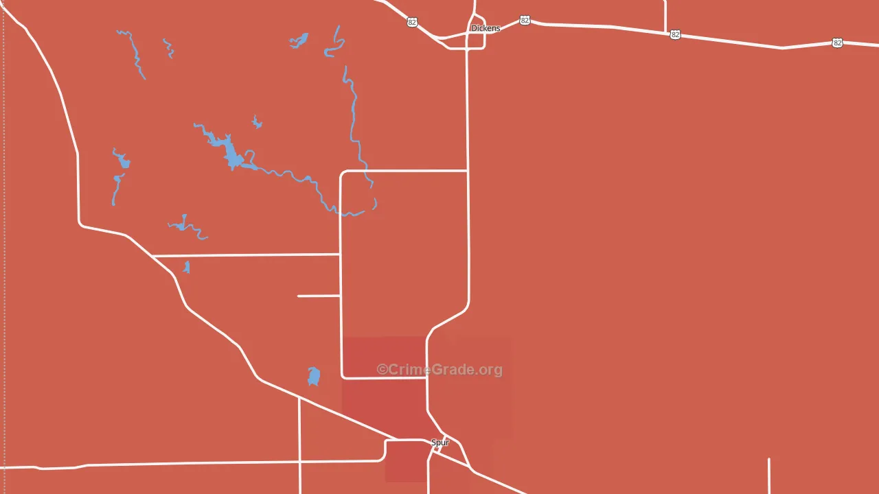 Dickens County, TX Map of Assault Rates
