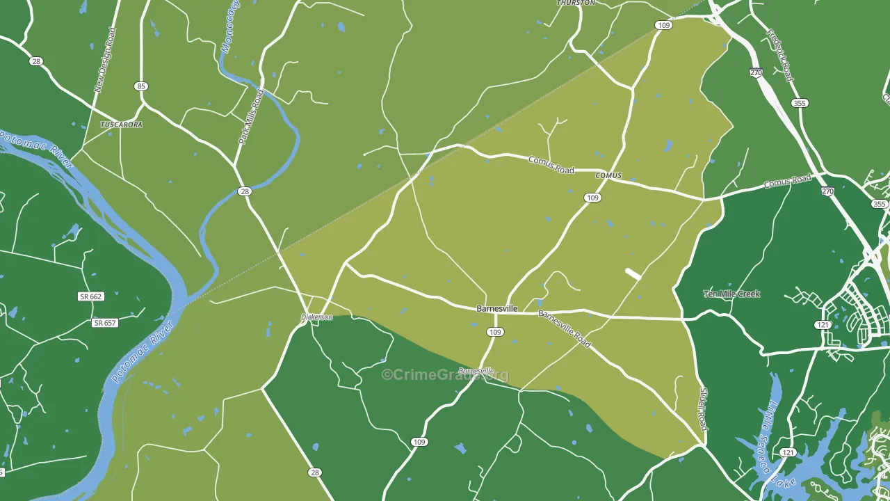 Dickerson, MD Map of Assault Rates