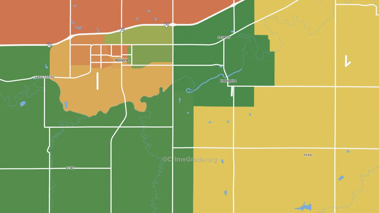 Dickinson County, KS Map of Assault Rates