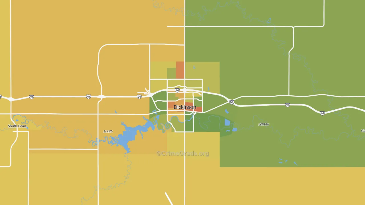 Dickinson, ND Map of Assault Rates